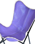 Genuine Leather Butterfly Chair Folding Lounge Modern Sling Accent Seat