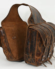 HILASON Western Leather Horse Saddle Bag For Trail