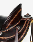 Hilason Western Horse Ranch Roping American Leather Wade Saddle Dark Brown