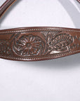 Brown Genuine Full Grain Leather Horse Headstall With Durable Diamond-Studded Comfort
