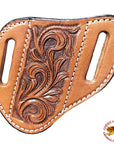 Hilason Leather Angled Knife Scabbard Sheath Cover Floral Tooled