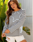 Morgan Stripe Starry Patch Casual Knit Top