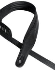 Leather Guitar Bass Strap 3.25" Dual Padded Black By Great American