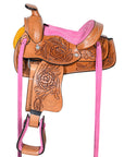 8 In Kids Youth Children Miniature Pony Saddle Leather Pleasure Western Comfytack