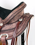 Hilason Western Horse Treeless Trail Pleasure American Leather Saddle