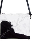 American Darling Western Small Crossbody Bag – Genuine Hair-On Cowhide Leather with Fringes, Adjustable Strap, Handcrafted in Texas