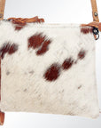 American Darling Western Small Crossbody Bag – Genuine Hair-On Cowhide Leather with Fringes, Adjustable Strap, Handcrafted in Texas