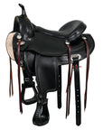 HILASON Western Horse Saddle American Leather Flex Tree Trail & Pleasure Black