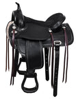 HILASON Western Horse Saddle American Leather Flex Tree Trail & Pleasure Black