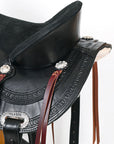 HILASON Western Horse Saddle American Leather Flex Tree Trail & Pleasure Black