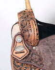 16 In HILASON Western Horse Saddle American Leather Flex Tree Trail & Pleasure Dark Brown