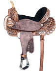 16 In HILASON Western Horse Saddle American Leather Flex Tree Trail & Pleasure Dark Brown
