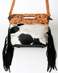 Hand Tooled Saddle Blanket Leather Western Clutch For Women