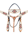 HILASON Western Horse Leather Headstall & Breast Collar Tack Set Grey Firestorm