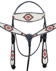HILASON Western Horse Leather Headstall & Breast Collar Tack Set