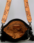 American Darling ADBGS192BKW Messenger Hair On Genuine Leather Women Bag Western Handbag Purse