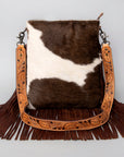 American Darling Messenger Hand Tooled Hair On Genuine Leather Western Women Bag Handbag Purse | Cute