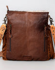American Darling Messenger Hand Tooled Hair On Genuine Leather Western Women Bag Handbag Purse | Cute