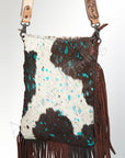 American Darling ADBGS192ACTRQ Messenger Hair On Genuine Leather Women Bag Western Handbag Purse