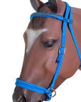 Hilason Flat Braided Paracord Horse Headstall Bridle W/ Crystals
