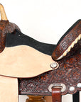 HILASON Western Genuine Leather Horse Saddle With Headstall & Breast Collar Tack Set