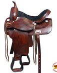 HILASON Western Horse Treeless Saddle American Leather Trail Pleasure Tack | Barrel for Horses