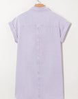 Denim Short Sleeve Double Chest Pocket Shirt Dress