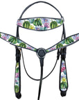 Western Horse Headstall Breast Collar Set Tack American Leather Hilason