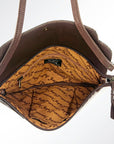 American Darling ADBG241 Envelope Hand Tooled Hair On Genuine Leather Women Bag Western Handbag Purse