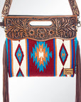 American Darling ADBG246 Clutch Hand Tooled Saddle Blanket Genuine Leather Women Bag Western Handbag Purse