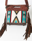 American Darling ADBG247 Clutch Hand Tooled Saddle Blanket Genuine Leather Women Bag Western Handbag Purse