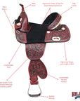 Western Horse Child Saddle Treeless American Leather Barrel