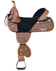 Hilason Western Horse Treeless Barrel Racing American Leather Saddle