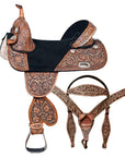 Hilason Western Horse Treeless Barrel Racing American Leather Saddle