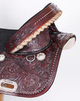 Western Horse Saddle Hilason Treeless American Leather Barrel Racing