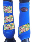 L - Hilason Horse Medicine Sports Boots Rear Hind Leg Royal