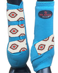Hilason Horse Medicine Sports Boots Rear Hind Leg Turquoise Grey