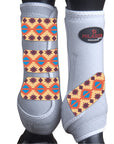 Hilason Horse Medicine Sports Boots Front Leg White Aztec