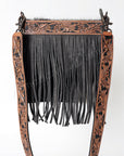 American Darling ADBGS172BKW Cross Body Hand Tooled Hair On Genuine Leather Women Bag Western Handbag Purse