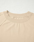 Solid Raw Seam Patchwork Baggy Sweatshirt