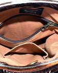 American Darling ADBGS172BRW Cross Body Hand Tooled Hair On Genuine Leather Women Bag Western Handbag Purse