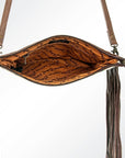 American Darling Western Small Crossbody Bag – Genuine Hair-On Cowhide Leather with Fringes, Adjustable Strap, Handcrafted in Texas