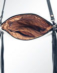 American Darling Western Small Crossbody Bag – Genuine Hair-On Cowhide Leather with Fringes, Adjustable Strap, Handcrafted in Texas
