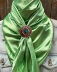 35X35" Solid Lime Wild Rag / Scarf WRS26 - Western Concho Wild Rag Slides - Assorted