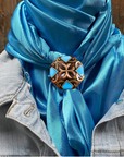 35X35" Solid Aqua Wild Rag / Scarf WRS8 - Western Concho Wild Rag Slides - Assorted