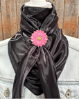 35X35" Solid Black Wild Rag / Scarf WRS4 - Western Concho Wild Rag Slides - Assorted