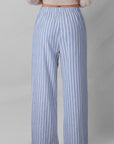 Stripe Buttoned Wide Leg Pants