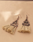 Allison Triangle Metal Tasseled Earrings