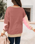 Star Patchwork Reverse Seam Drop Shoulder Sweatshirt