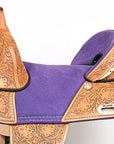 HILASON Western Horse American Leather Saddle Treeless Trail Barrel Tan With Tack Set
